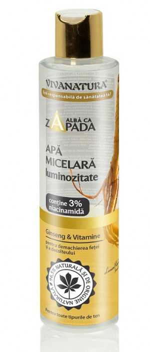 APA MICELARA LUMINOZITATE (ginseng &amp; vitamine) 250ml VIVANATURA