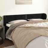 VidaXL Tăblie de pat cu aripioare negru 183x23x78/88 cm catifea