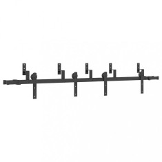 Set feronerie pentru usi glisante, negru, 213,5 cm, otel foto