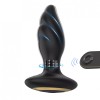 Vibrator anal siliconic Whirlwind Remote Black, 9 functii, telecomanda wireless, reincarcabil USB, 14.5cm