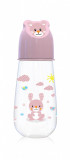 Biberon Animals 125 ml capac decorat 0 luni+ Blush Pink, Lorelli