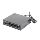 CARD READER intern GEMBIRD, interfata USB 2.0, citeste/scrie: SD, microSD, MMC, MS, XD, M2, CF; metalic, black &quot;FDI2-ALLIN1-02-B&quot; (timbru verde 0.8 le