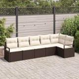 VidaXL Set de canapele pentru grădină 6 pcs Maro Rattan poli 3346398