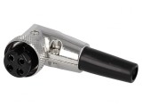 Mufă Microfon Mamă 4 PIN 90&deg; 6mm Pe Cablu