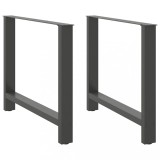 VidaXL Picioare de masă antracit, 2 buc., 90x(72-73) cm, oțel
