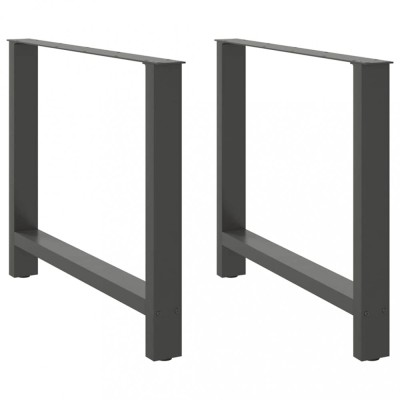 vidaXL Picioare de masă antracit, 2 buc., 100x(72-73) cm, oțel 4013322 foto