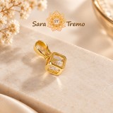 Pandantiv Cubul Claritatii , Pandantiv placat cu aur 14K cu zirconia alba