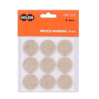 Protectie autoadeziva pentru pardoseala, Holzer EWFT322, forma rotunda, 28 mm, set 9 bucati foto