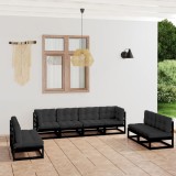 vidaXL Set mobilier grădină cu perne, 8 piese, lemn masiv pin 3076483