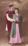 Carte postala colorata manual cu Turcsanyi Olga si Rathonyi Akos in opereta A
