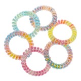 Elastice spiralate pentru par, Tie Dye, 6 bucati, Multicolore, CMCLASS