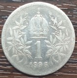 (A356) MONEDA DIN ARGINT AUSTRIA - 1 CORONA COROANA 1896, FRANZ JOSEPH, Europa