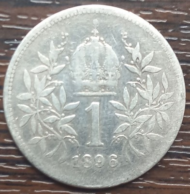 (A356) MONEDA DIN ARGINT AUSTRIA - 1 CORONA COROANA 1896, FRANZ JOSEPH foto