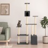 VidaXL Ansamblu de pisici, stâlpi din funie sisal, gri închis, 180 cm