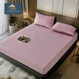 Cumpara ieftin Husa de Pat din Catifea cu Elastic si 2 Fete de Perna 50x70cm,180x200cm,Roz Pudra-D138