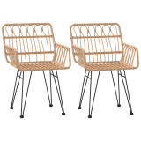 Cumpara ieftin Scaune de gradina cu cotiere, 2 buc., 56x64x80 cm, ratan PE