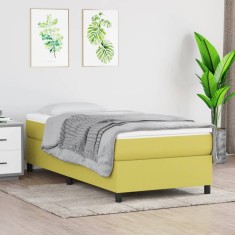 vidaXL Cadru de pat fără saltea, verde, 100x200 cm, textil foto