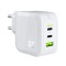 Green Cell GaN PowerGaN GaN Fast Charger 2x USB-C PD + 1x QC 3.0 65W EU (alb)