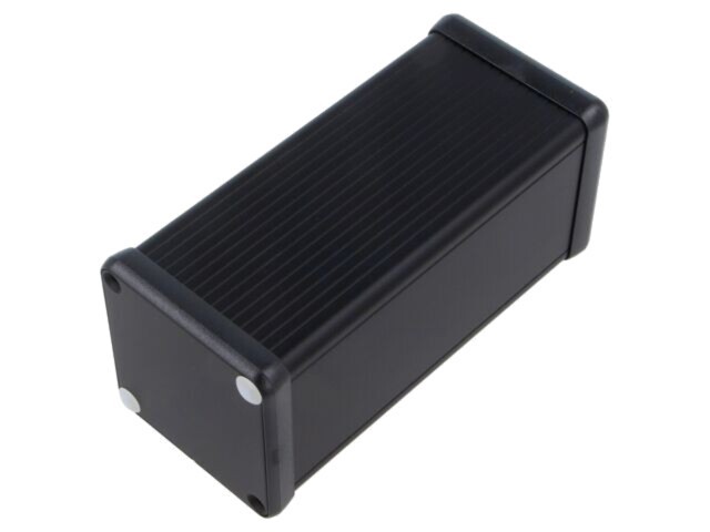 Carcasă aluminiu neagră cu panou 1455 54x120x54mm HAMMOND