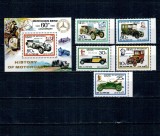 DPR Korea 1986 - Mașini de epoca, serie si colita neuzata