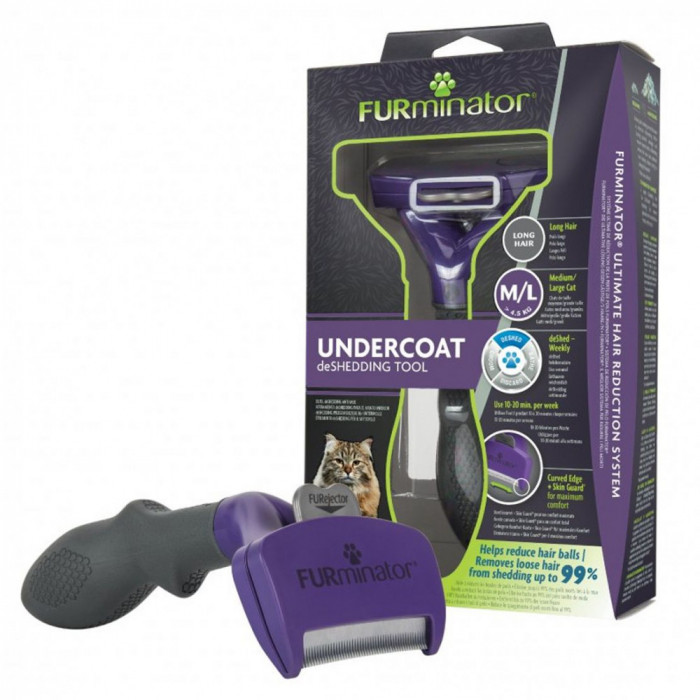 FURminator Long Hair deShedding Tool Large Cat