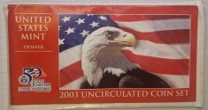 Set Monede Monetarie United States Statele Unite America USA, 2003, Denver, 10 monede