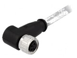 Conector M8 mamă 4 pini 90&deg; cu cablu 0,5m PVC