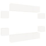 Cumpara ieftin Set dulap TV, 8 piese, alb, lemn prelucrat