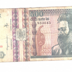 Bancnota 500 lei decembrie 1992, circulata, stare relativ buna