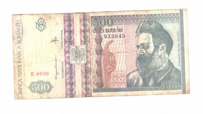 Bancnota 500 lei decembrie 1992, circulata, stare relativ buna foto