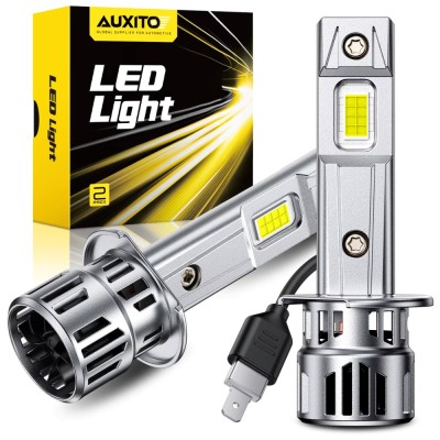 Set 2 becuri LED H1, Auxito&amp;reg;, Canbus, lumina alb-rece, cu ventilator integrat foto