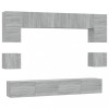 Set dulap TV, 8 piese, gri sonoma, lemn prelucrat