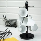 Suport pentru cesti, otel, 36 x 15 cm, negru, Kinghoff