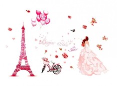 Sticker decorativ, Bonjour Paris, 130 cm, 1300ST foto