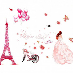 Sticker decorativ, Bonjour Paris, 130 cm, 782STK