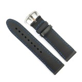 Curea Silicon Negru Cu Cusatura Albastra 22mm WZ4942, Time Veranda