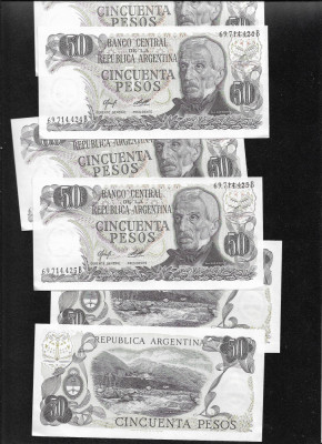Argentina 50 pesos 1976(83) unc pret pe bucata foto