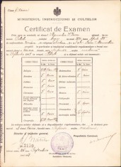 A2645N Certificat examen viitor maior Stamatiu 1907 Pite?ti foto