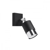 Lampă De Perete Nero Negru/Crom Oțel 1 Bec Tub Modern De Interior