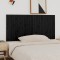 Gossi tablie de pat pentru perete, negru, 185x3x90 cm, lemn masiv pin