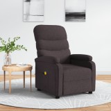 VidaXL Fotoliu de masaj, maro &icirc;nchis, material textil