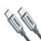 Choetech XCC-1002-GY 100W USB tip C &icirc;mpletitură cu curea rezistentă la &icirc;ncărcare rapidă a datelor și a cablului de &icirc;ncărcare