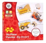 Cumpara ieftin Set 3 puzzle din lemn - Vehicule pentru constructii