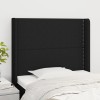 Tablie Pat Negru Textil 83x16x128cm, Ajustabila, Aripioare, Spuma Poliester, Suport Lombar