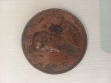 MEDALIE DIN BRONZ '' EXPOSITIUNEA SOCIETATEI AGRARE A MARILOR PROPRIETARI , BUCURESCI 1904 '' de RADIVON / CARNIOL