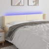 VidaXL Tăblie de pat cu LED, crem, 163x16x78/88 cm, piele ecologică 3123054