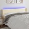 vidaXL Tăblie de pat cu LED, crem, 163x16x78/88 cm, piele ecologică 3123054