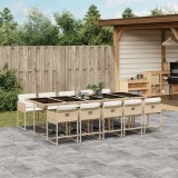 Cumpara ieftin Gossi set mobilier de gradina cu perne, 11 piese, bej, poliratan