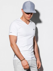 Tricou slim fit barbati S1183 - alb foto