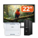 Pachet Calculator Second Hand DELL OptiPlex 5080 SFF, Intel Core i5-10500 3.10 - 4.50GHz, 16GB DDR4, 512GB SSD + Monitor 22&amp;quot; + Imprimanta Brother